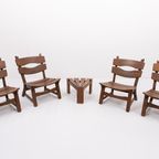 1970’S Vintage Dutch Design Stained Oak Chairs By Dittmann & Co For Awa thumbnail 2