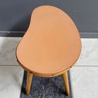 Pink Leatherette Kidney Shaped Plant Table 1960S thumbnail 7