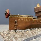 Groot Oud Volkskunst Stoom Schip thumbnail 5