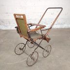 Antieke Houten Kinderwagen thumbnail 2