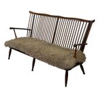 Vintage Houten Bankje Jaren 60 Hout Design Sofa Retro thumbnail 2