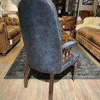 Stoere Engelse Springvale Chesterfield Fauteuil Model Library Jeans Blauw thumbnail 7