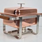 Vintage Spring Swiss Rechaud Koper Rvs Chafing Dish Compleet thumbnail 14