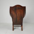Antieke Leren Armstoel, Engeland Circa 1800 thumbnail 7