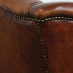 Grote, Royale Schapenleren Oorfauteuil Met Warme Kleuren En Een Prachtig Patina thumbnail 13