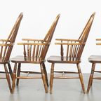 Leuke En Tijdloze Set Van 4 Antieke Engelse Windsor Stickback Chairs Uit De 19e thumbnail 5