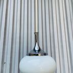 Vintage Druppel Lamp. Jaren 60 Hanglamp Chroom Melkglas. Leuchten. thumbnail 5