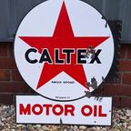 Dubbelzijdig Xl Emaille Reclame Bord Van Caltex Motor Oil️⛽️ thumbnail 6