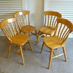 Prachtige Rode Bruine Witte Vintage Retro Formica Stoelen thumbnail 2