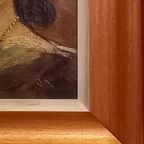 Antiek Portret Olieverf Op Hout thumbnail 3