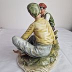 Italian Capodimonte "works Of Art" Figurine Young Men Playing Cards Sculpture Vintage thumbnail 6