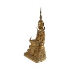 Grote Antieke Bronzen Boeddha 24 Karaat Goud 19De Eeuw Thailand thumbnail 3
