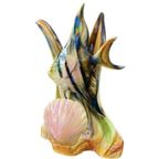 H. Bequet Vis Sculptuur Porselein Met Schelp 1950’s thumbnail 4