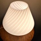 Murano Witte Swirl Mushroom Lamp, Jaren 70 thumbnail 2