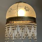 2 Beschikbaar!Italiaanse Vintage Murano Opaal Staafjes Hanglamp Kroonluchter thumbnail 2