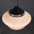 Art Deco Hanglamp Met Witte Kap, Jaren 30 thumbnail 3
