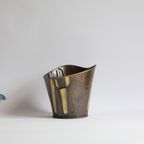 Vintage Modernist Embossed Copper Cachepot, 1950S. thumbnail 3
