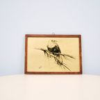 Houten Lijst Vogel Op Glas thumbnail 2