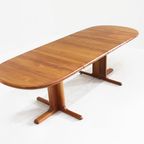 Vintage Danish Oval Extendable Dining Table Solid Teak 1960s thumbnail 2