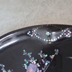 Antiek Dienblad Emaille Parelmoer thumbnail 6