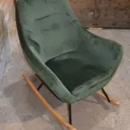 Jannis Schommelstoel Groen Met Metalen Frame En Stoffen Bekleding thumbnail 2