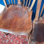 4 Vintage Brocante Wheelchair Stoelen, Houten Stoeltjes thumbnail 13