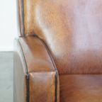 Mooie En Comfortabele Art Deco Design Schapenleren Fauteuil Met Een Prachtig Patina thumbnail 10