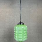 Art Deco Hanglamp ‘skyscraper’ – Opaline Groen thumbnail 4