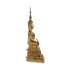 Grote Antieke Bronzen Boeddha 24 Karaat Goud 19De Eeuw Thailand thumbnail 5