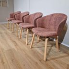 4x Arco Close Eetkamerstoelen - Showroomstaat - Roze - Blauw thumbnail 4