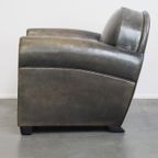 Schapenleren Bart Van Bekhoven Design Fauteuil In Een Mooie Diepe Donkere Kleur thumbnail 6