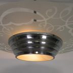 Art Deco Hanglamp Met Glazen Schijf, Jaren 30 thumbnail 14