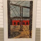 "rijkswerf", Piet Lont, 1995, Houdsnede Op Japans Papier thumbnail 4
