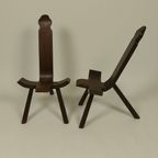 Set Van 2 Vintage Houten Krukjes thumbnail 4