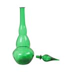 Enorme Groene Glazen Karaf Genie Bottle Empoli Italy 63cm thumbnail 11