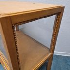 Licht Houten Antiek Theekastje Vitrine Wijntafel Kastje thumbnail 9