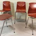 Set Van 4 Vintage Pagholz Stoelen, Elmar Flötotto thumbnail 14