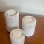 Set Van 3 Marmeren Waxinelichthouders Vintage thumbnail 2