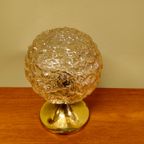 Vintage Tafellamp Bollampje Bedlampje Lamp Messing Glas thumbnail 9