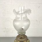 Antieke Messing Olielamp Op Marmeren Voet thumbnail 9