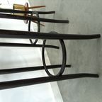 Set Jaren 50 Houten Barkrukken Met Webbing Uit Frankrijk thumbnail 6