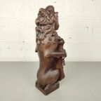 Antieke Houten Leeuw Met Wapenschild thumbnail 5