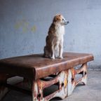 Pair Of Industrial Steel Leather Benches thumbnail 2