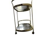 Vintage Gouden Barcart / Bijzettafeltje Met Fumé Glas thumbnail 13