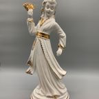 Xl Vintage Beeld Geisha Italiaans Keramiek thumbnail 8