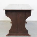 Prachtige Antieke Engelse Pinewood Kloostertafel Uit De 19E Eeuw Met Mooie Originele Details thumbnail 7