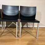 4X Leolux Myto Eetkamerstoelen - Zwart - Kunststof - Design thumbnail 6