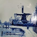 Antieke Wit Blauw Delftsblauwe Borden 40Cm, Wanddecoratie thumbnail 5