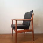 Vintage Arne Vodder 341 Fauteuil In Teak En Leer thumbnail 9