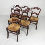 Set Van 6 Boerenstoelen Met Rieten Zitting, Rond 1900 thumbnail 5